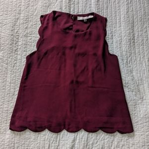 Scallop Edged Keyhole Merlot Top